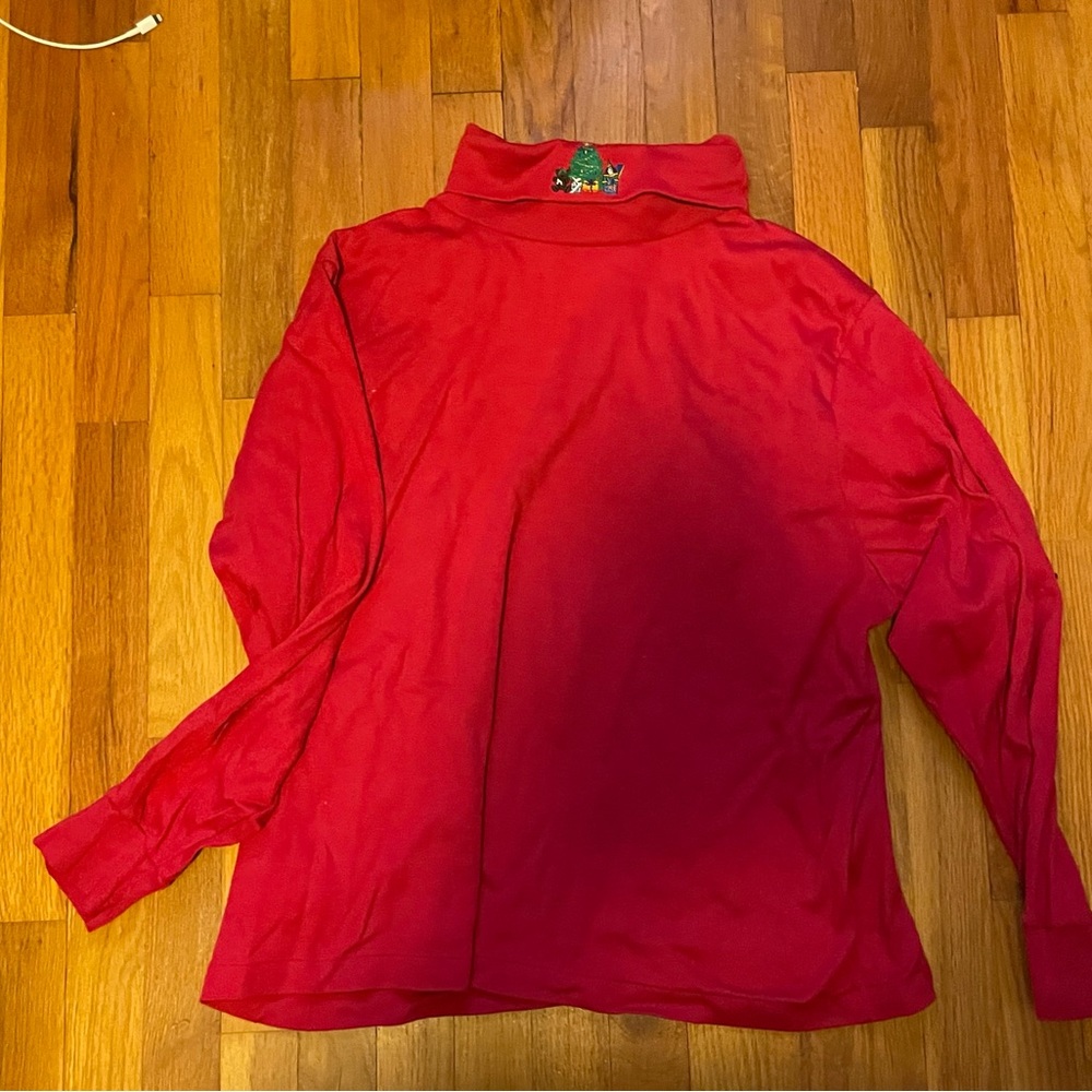3X Red Turtleneck with Christmas Decor